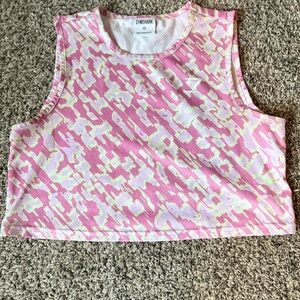 💪 Gymshark XS Crop Top Pink Camo Adapt Seamless Patterned Short Sleeve